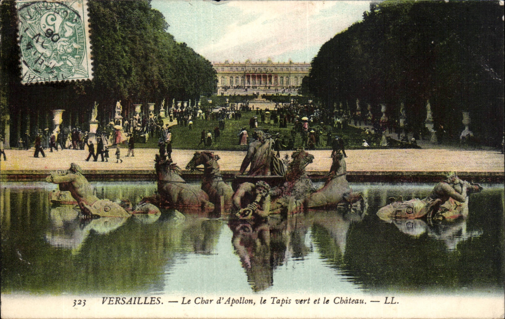 Versailles - Le Char d'Apollon - Le Tapis Vert et le Chateau - CPA 