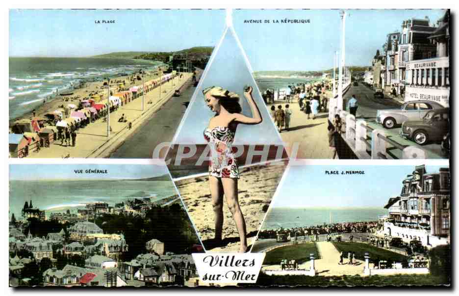 Villers sur Mer - Souvenir - Pinup Girl - CPA 