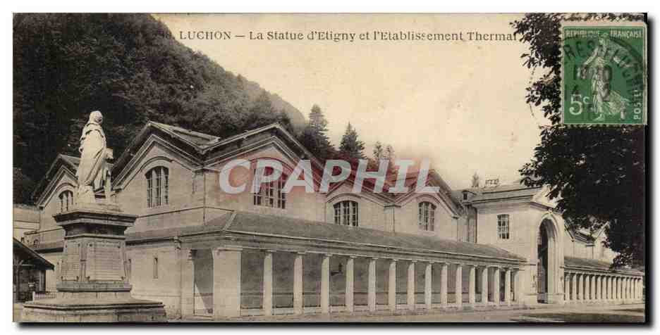 Luchon — La Statue d'Etigny et l'Établissement Thermal — Photo-Mécanic, Marel