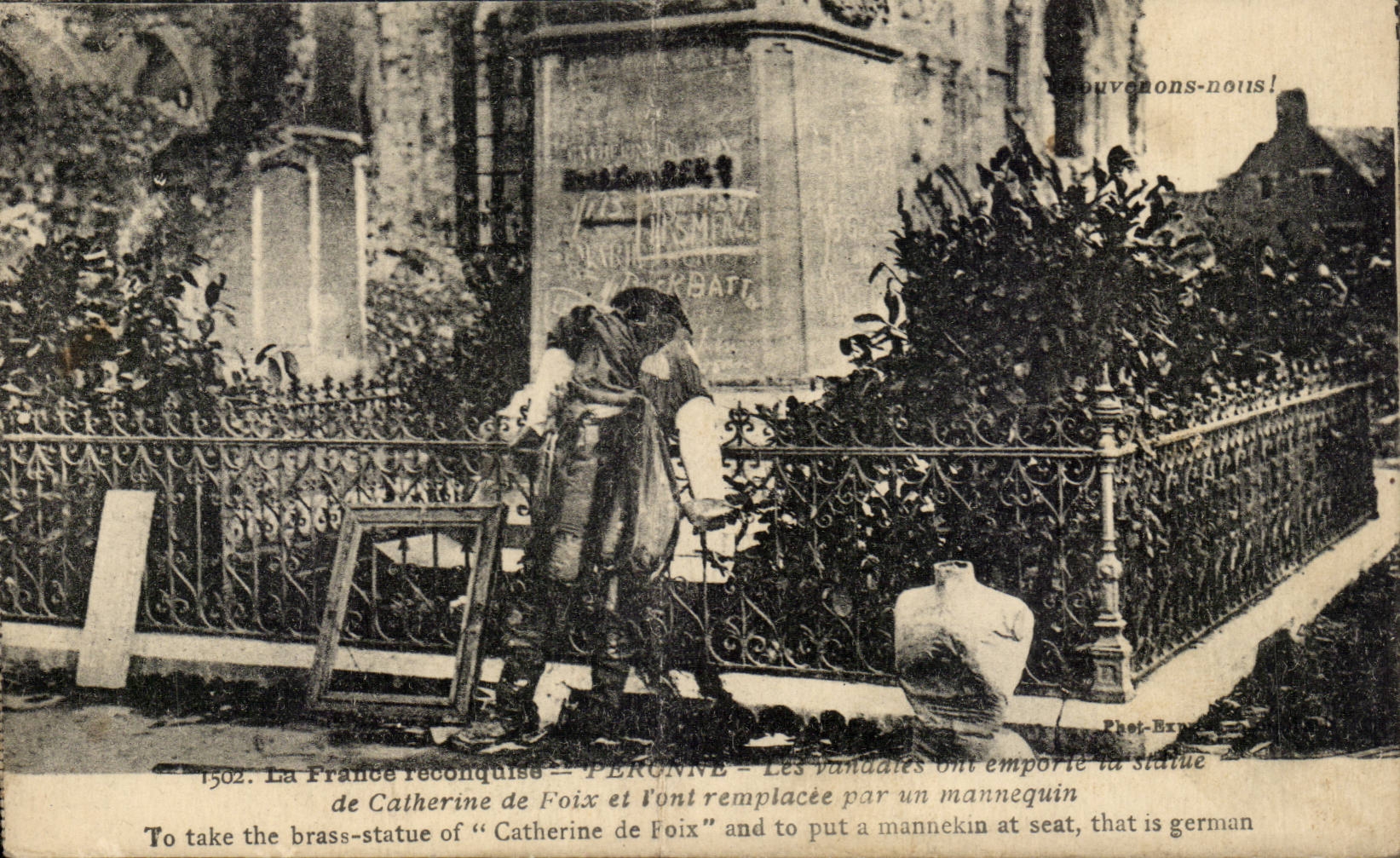 Peronne Les vandales ont emporte la statue
