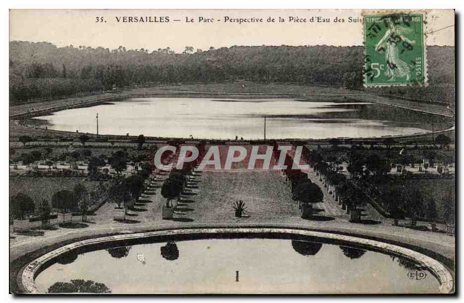 Versailles - Le Parc - Perspective de la Piece d'Eau - CPA 