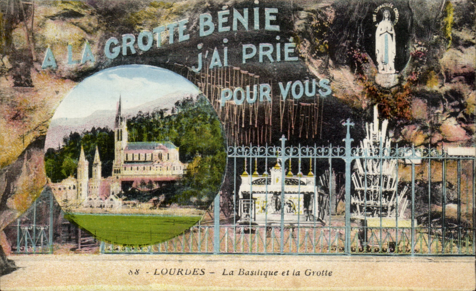 Lourdes - Grotte Benie - J'ai Prie pour vous - CPA 