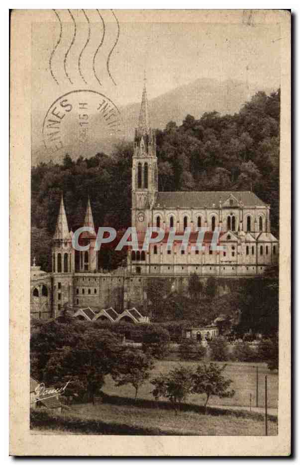 Lourdes - La Basilique - CPA 