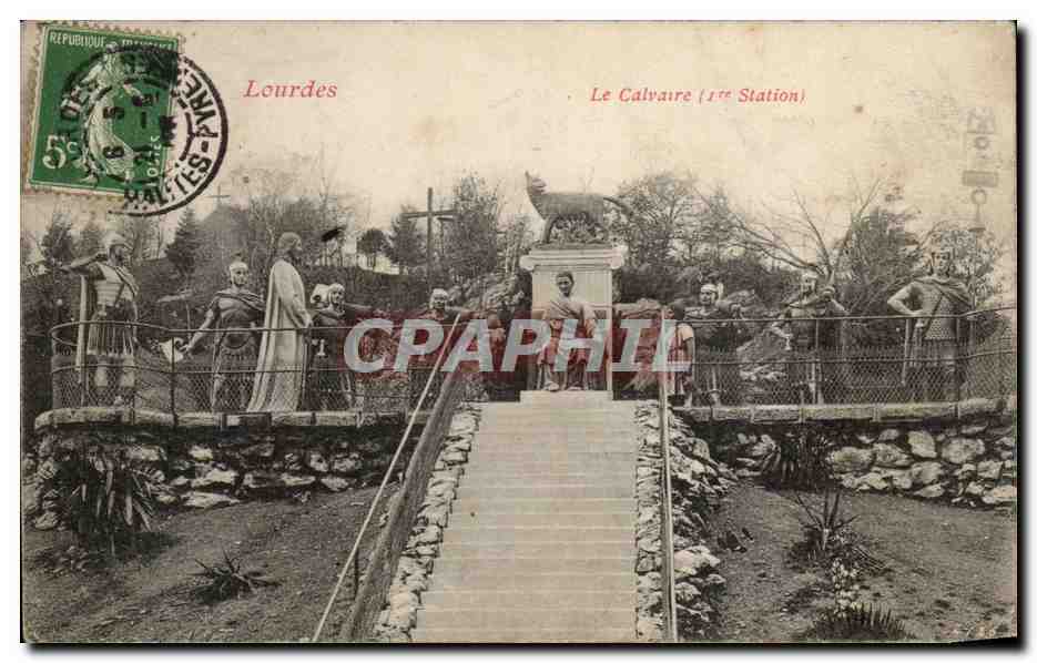 Lourdes - Le Calvaire - Ire Station - CPA 