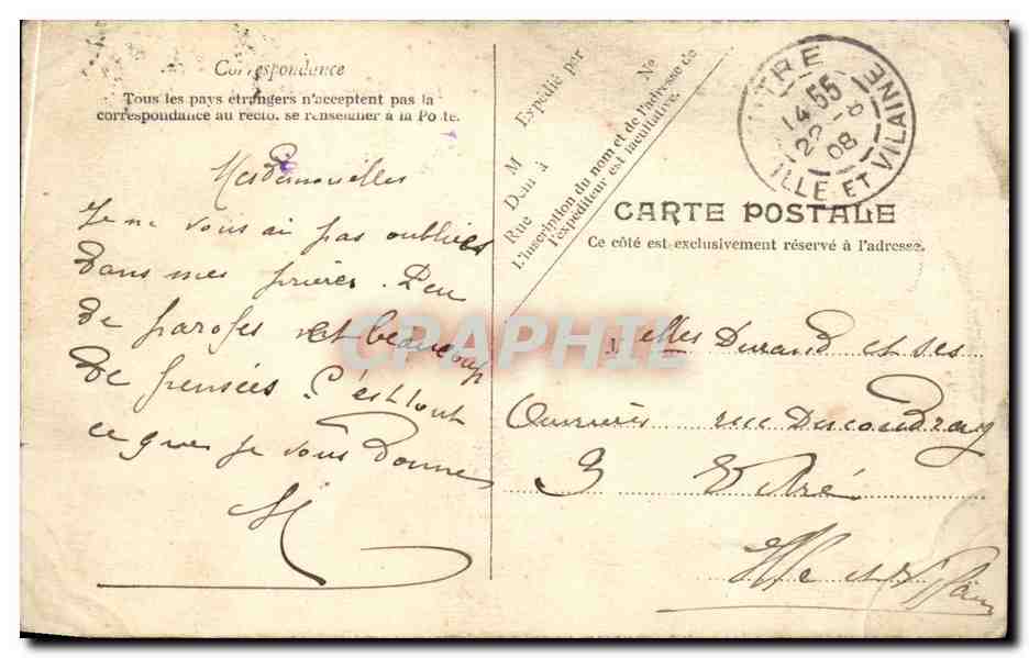 Lourdes - Le Calvaire - Ire Station - CPA  — Verso