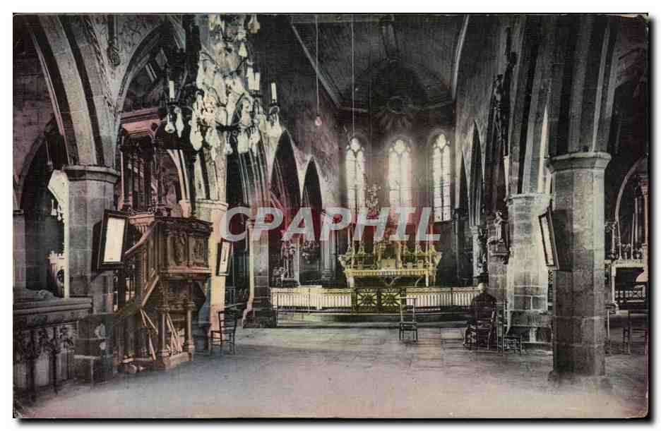 Intérieur de l'église — vue du chœur et de la tribune — éditeur non identifié