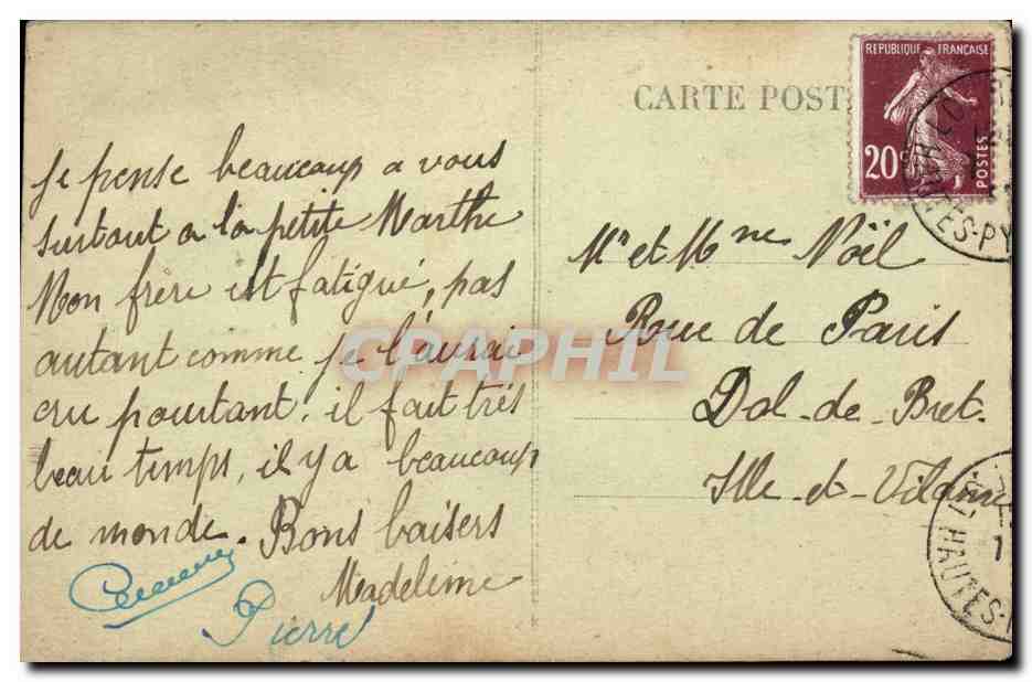 Lourdes - La Basilique et la Viege Couronne - CPA  — Verso