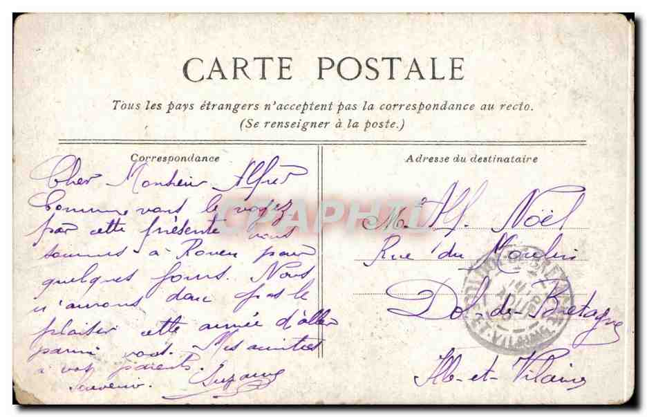 Rouen - Fontaine de Jeanne d'Arc - CPA - CPA  — Verso