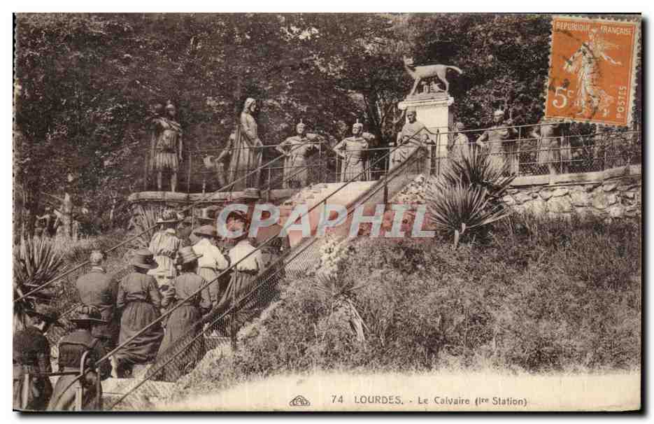 Lourdes - Le Calvaire - I Station - CPA 