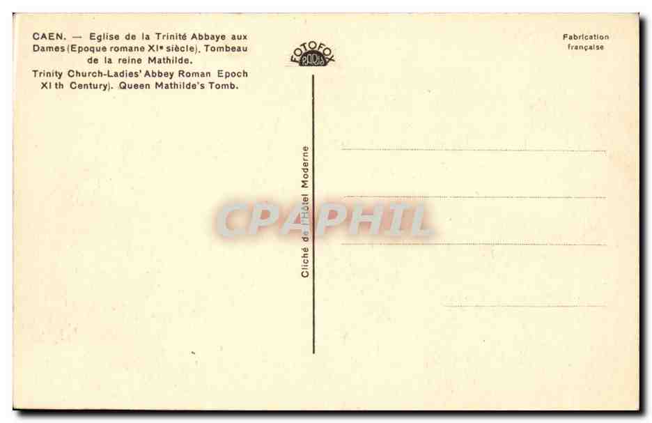 Caen - Eglise de la Trinite Abbaye aux Dames - CPA  — Verso