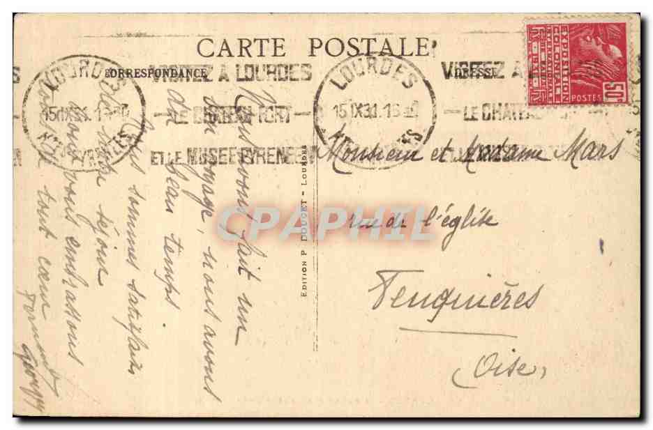 Lourdes - La Benediction des Malades - CPA  — Verso