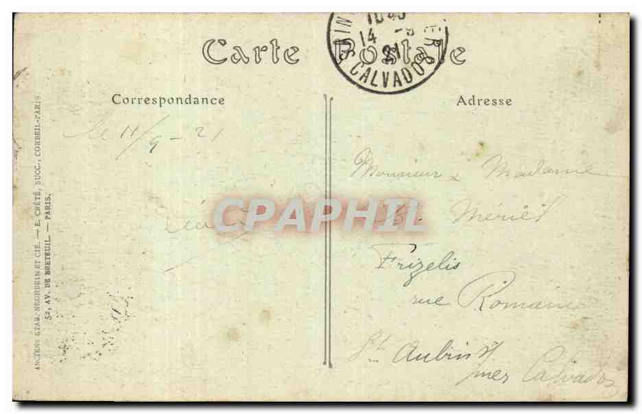 PAU — Le Château et les Hôtels, vue prise de Jurançon — Collection du Château — Verso