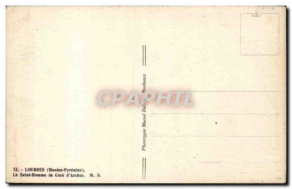 Lourdes - Le Saint Homme - Cure d'Arches - CPA  — Verso