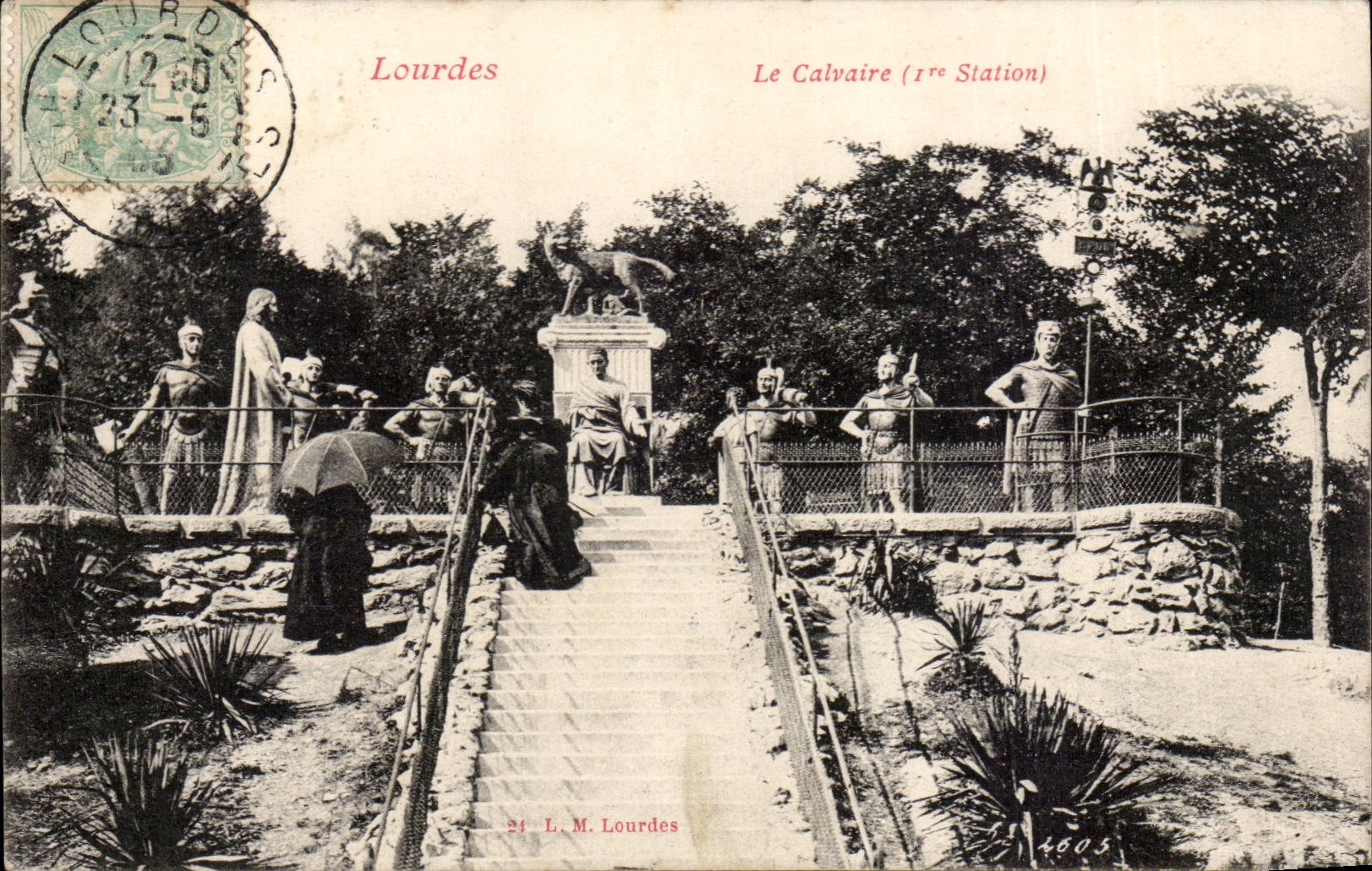 Lourdes - Le Calvaire - I re Station - CPA 