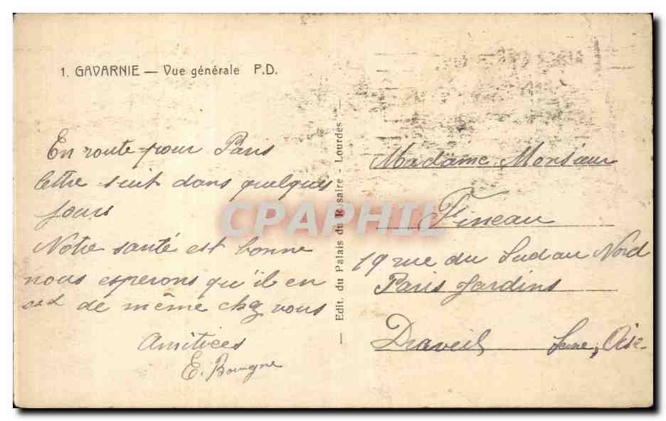 Gavarnie - Vue Generale - CPA  — Verso