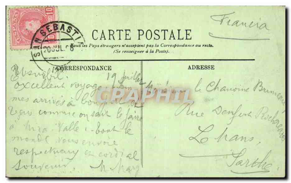 Lourdes - Le Rosaire - Portail - CPA  — Verso