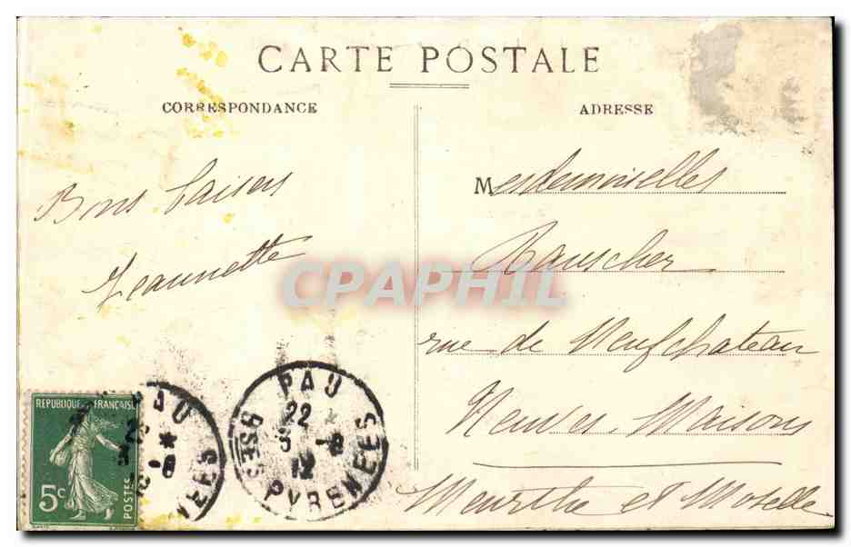 Pau - la Chaine des Pyrenees - CPA  — Rückseite