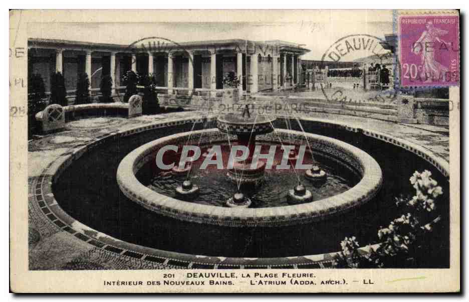 Deauville, La Plage Fleurie — Intérieur des Nouveaux Bains — L'Atrium (Adda, arch.) — LL