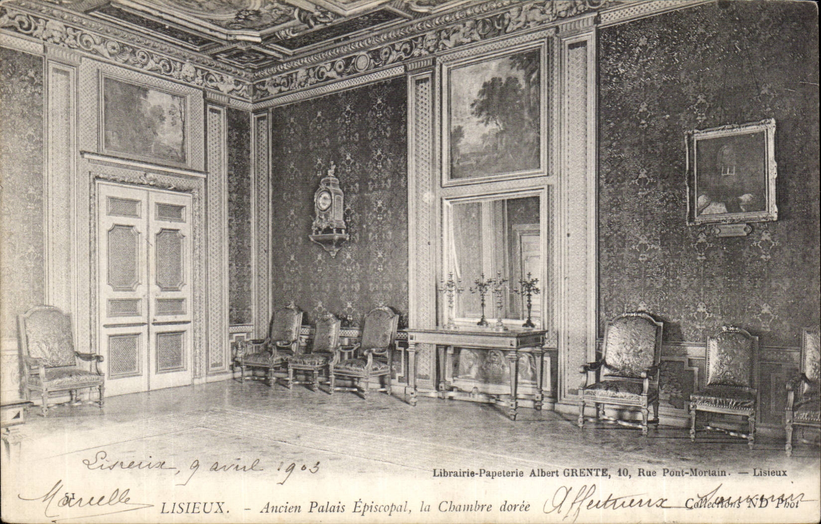 Lisieux - Ancien Palais Épiscopal, la Chambre dorée — Librairie-Papeterie Albert GRENTE, 40, Rue Pont-Mortain — Listeux