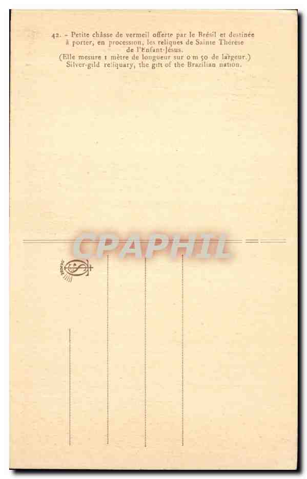 Châsse de vermeil — reliques de l'Enfant-Jésus — offerte par le Brésil — n°42 — Rückseite
