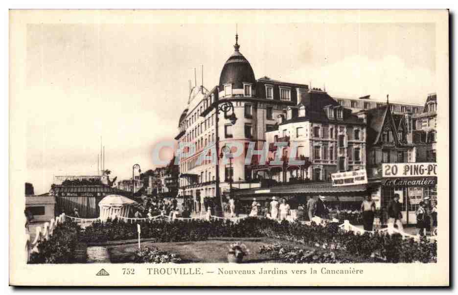 CPA Trouville Nouveaux jardins vers la Caucaniere