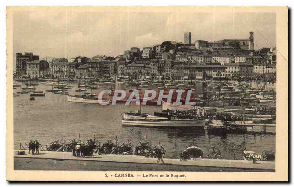 CPA Cannes Le port et le Suquet