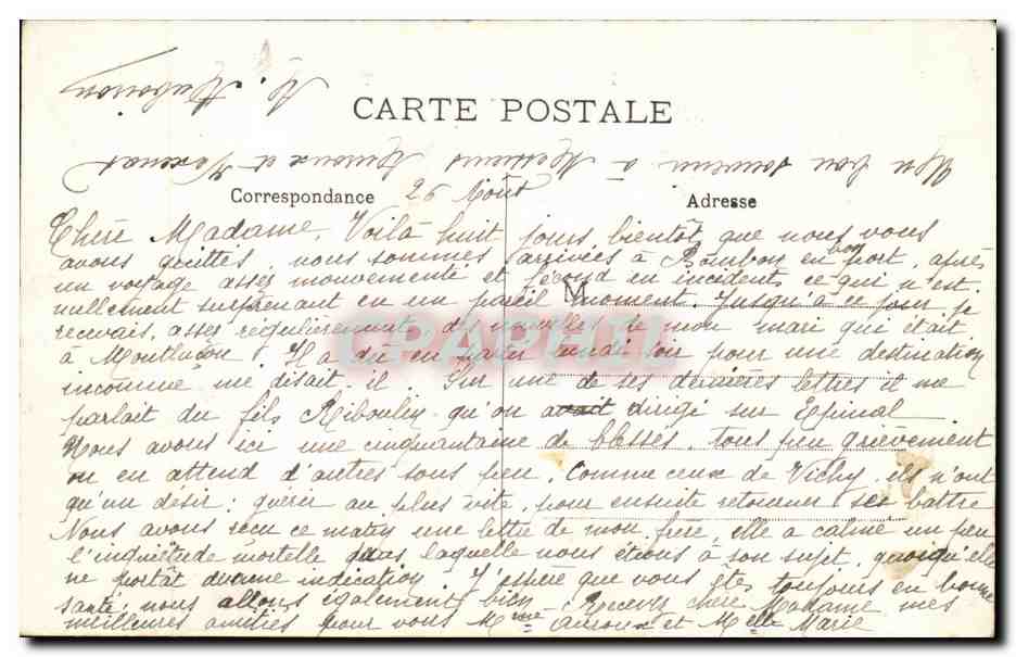 CPA Bourbon l'Archanbault Etablissement thermal — Verso