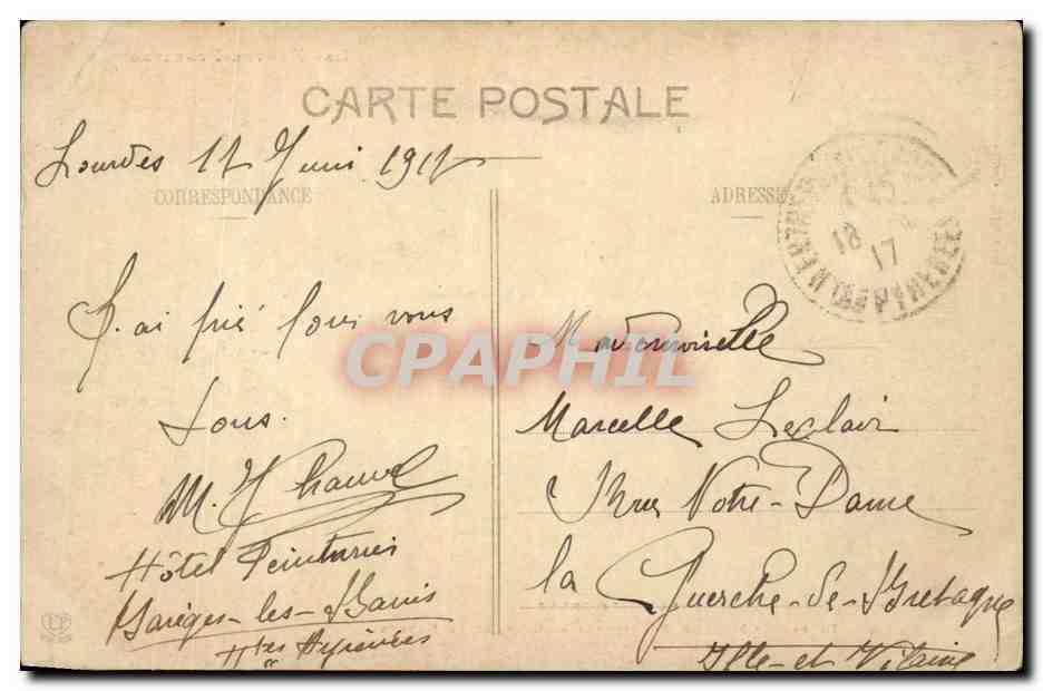 CPA Lourdes Diroama Mort de Bernadette au couvent de Nevers — Verso