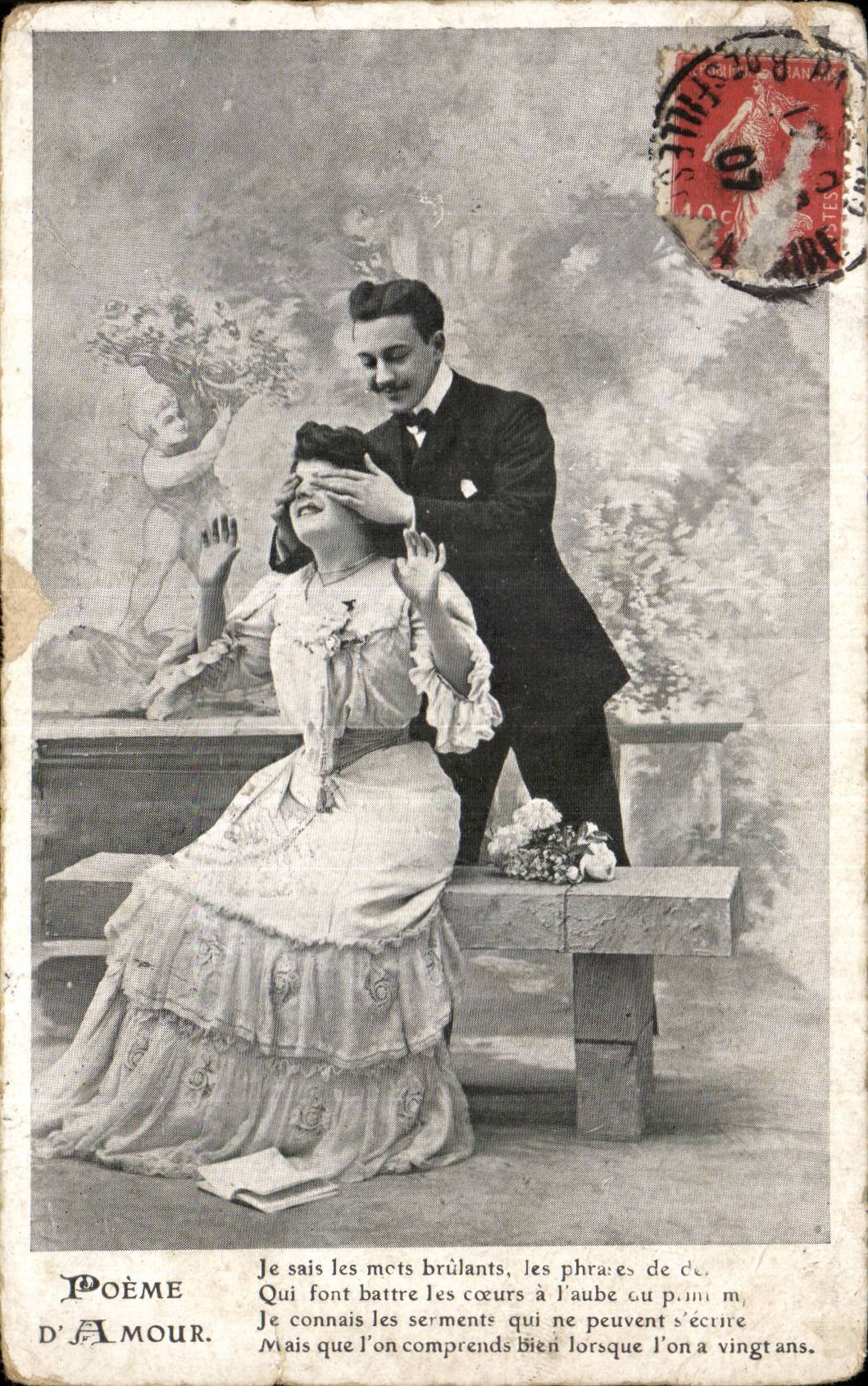 CPA Fantaisie Femme poeme d'amour