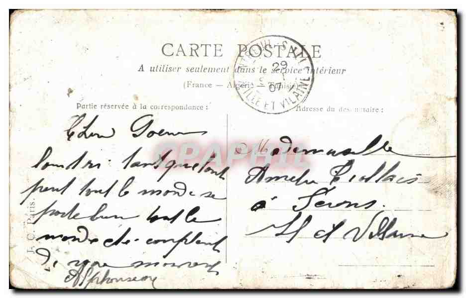CPA Fantaisie Femme poeme d'amour — Verso