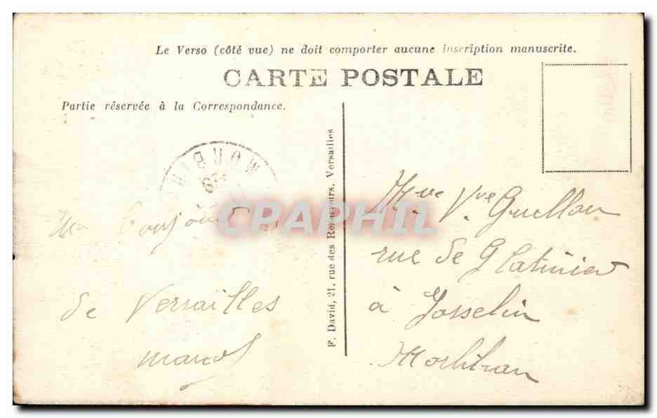 Versailles — Le Grand Trianon — éditeur inconnu, n° 114 — Verso