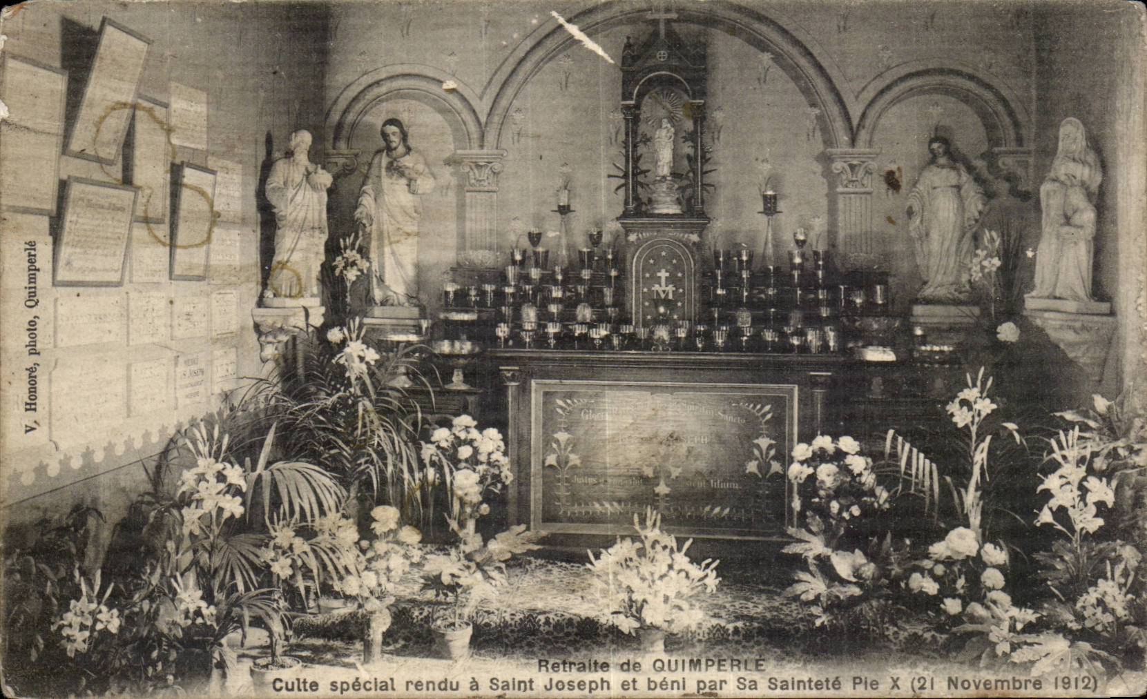 CPA Retraite de Quimperle Culte special rendu a Saint Jseph et beni par sa saintete Pie X (21 novembre 1912)