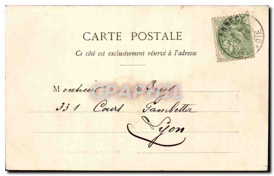 CPA Aix les Bains Lac du Bourget Dent du chat — Verso