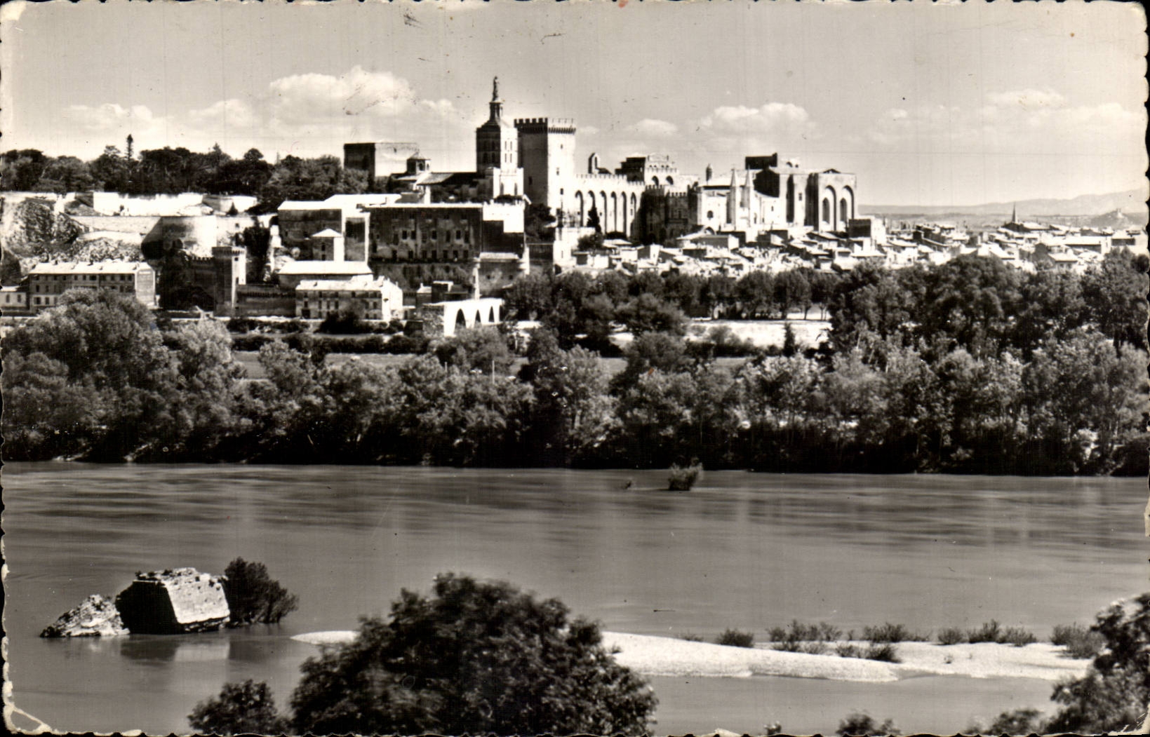CPSM Avignon Pont Saint Benezet Le palais des papes et la ville