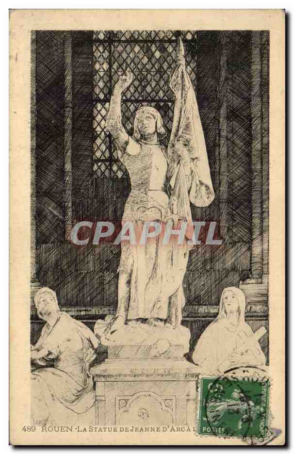 CPA Rouen la statue de Jeanne d'arc