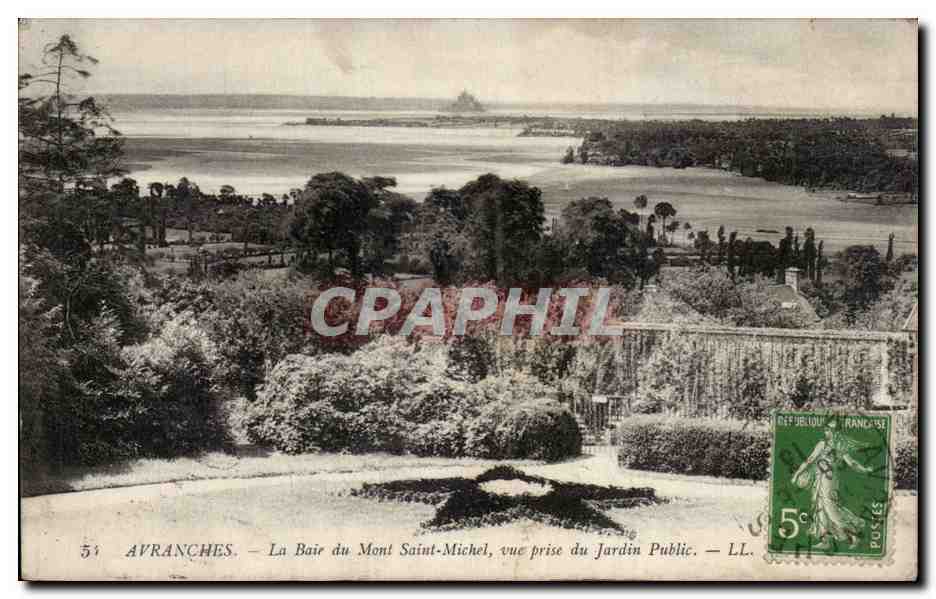 Avranches — La Baie du Mont-Saint-Michel, vue prise du Jardin Public — LL.