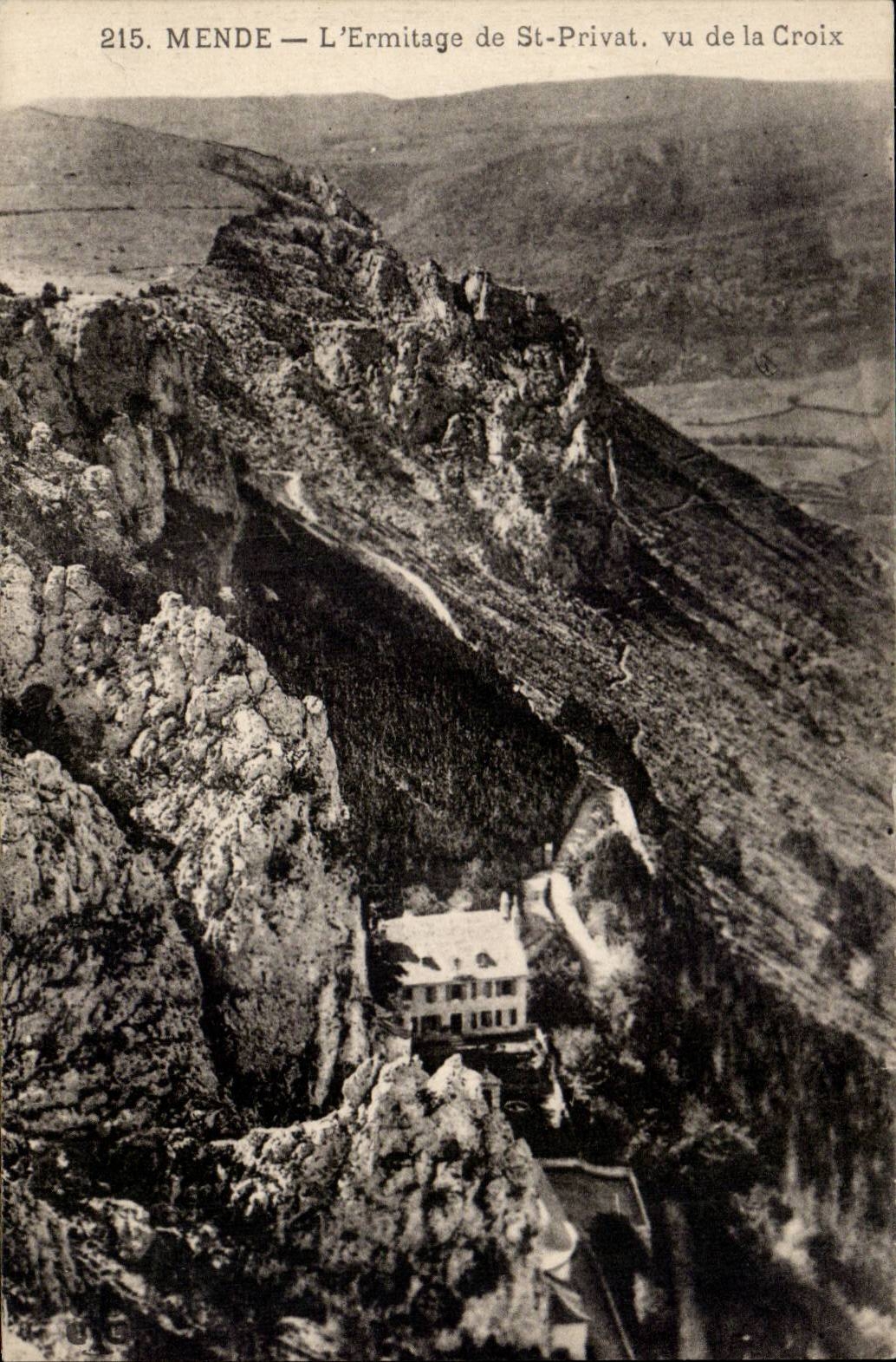 CPA Mende L'ermitage de St privat vu de la croix