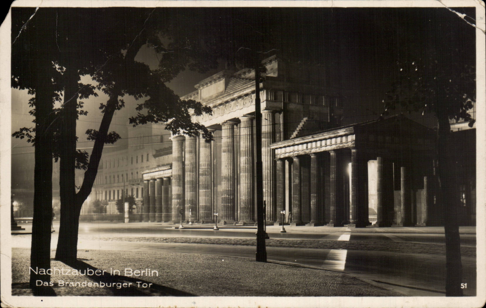 CPA Berlin Nachtzauber Das Brandenburger To