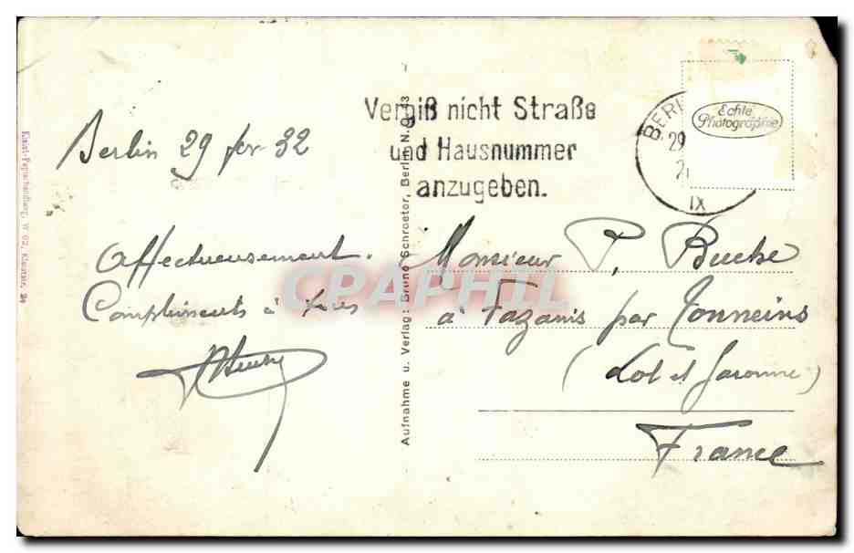 CPA Berlin Nachtzauber Das Brandenburger To — Rückseite