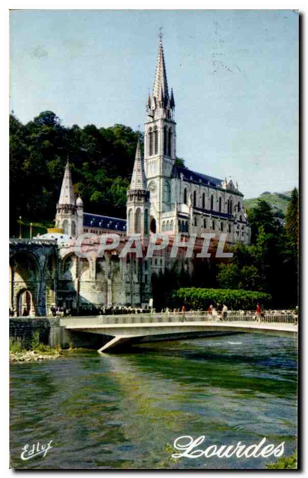 CPSM Lourdes la basilique