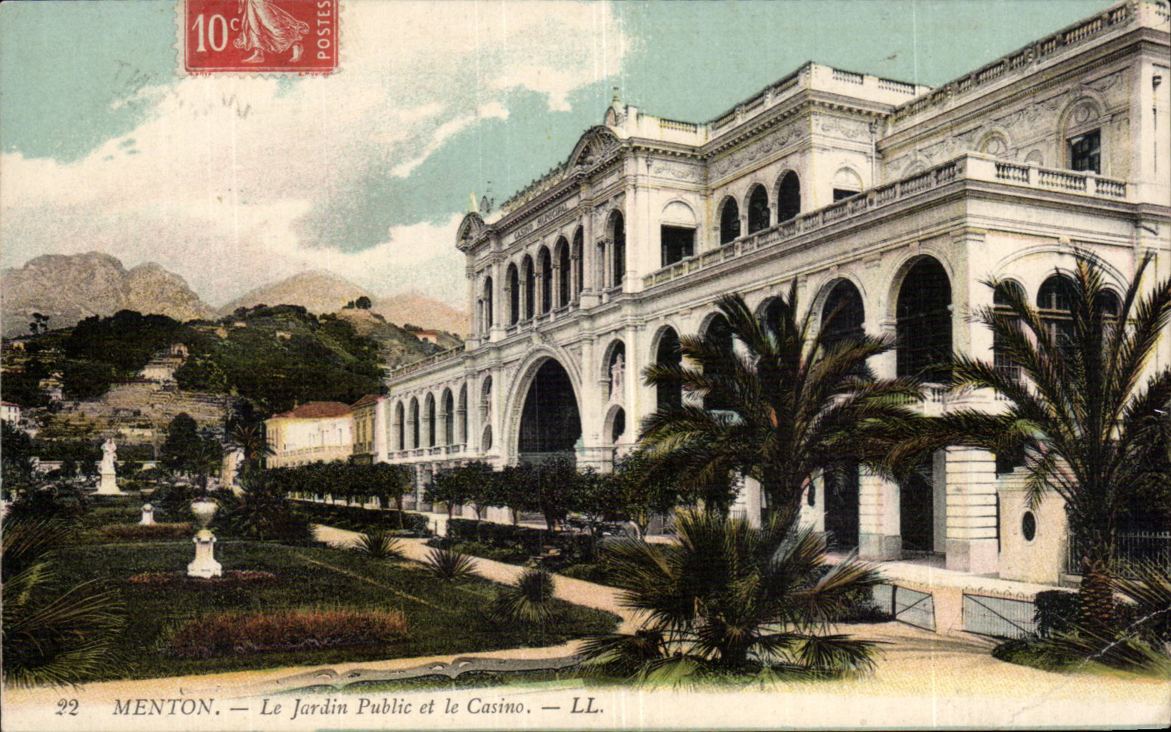 CPA Menton Le jardin public et le casino