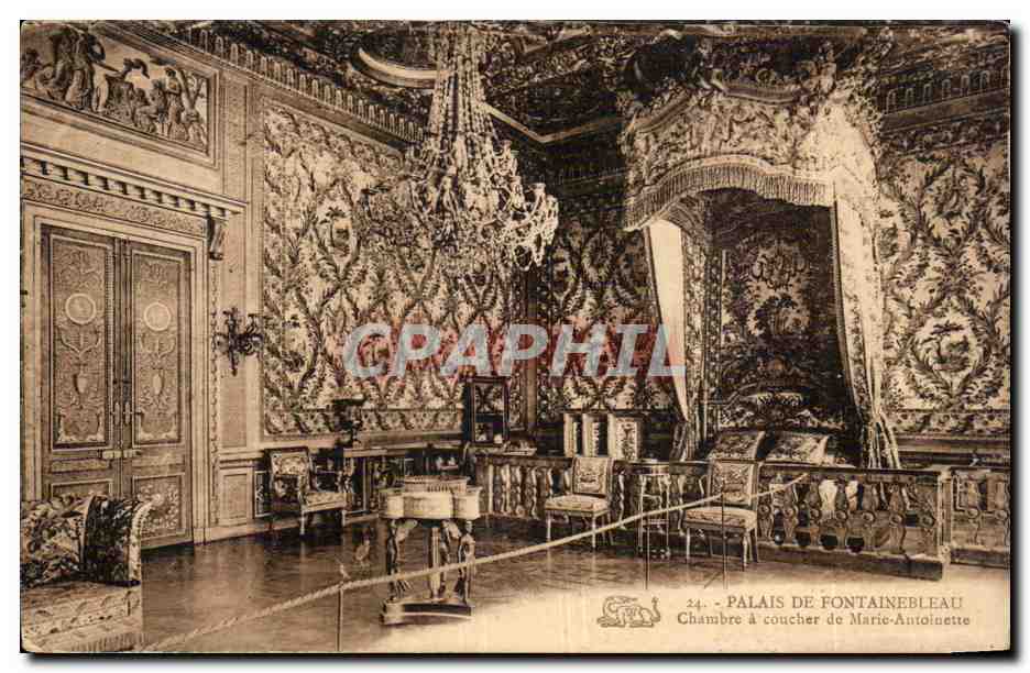 Palacio de Fontainebleau — Habitación de Marie-Antoinette — editor CPAPHIL, n°24