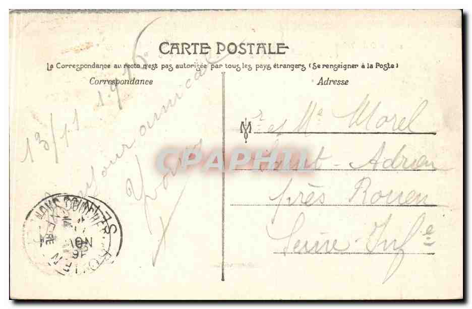 Couches-les-Mines — Château de Marguerite de Bourgogne — Vue prise après l'incendie du 2 juin 1906 — Verso