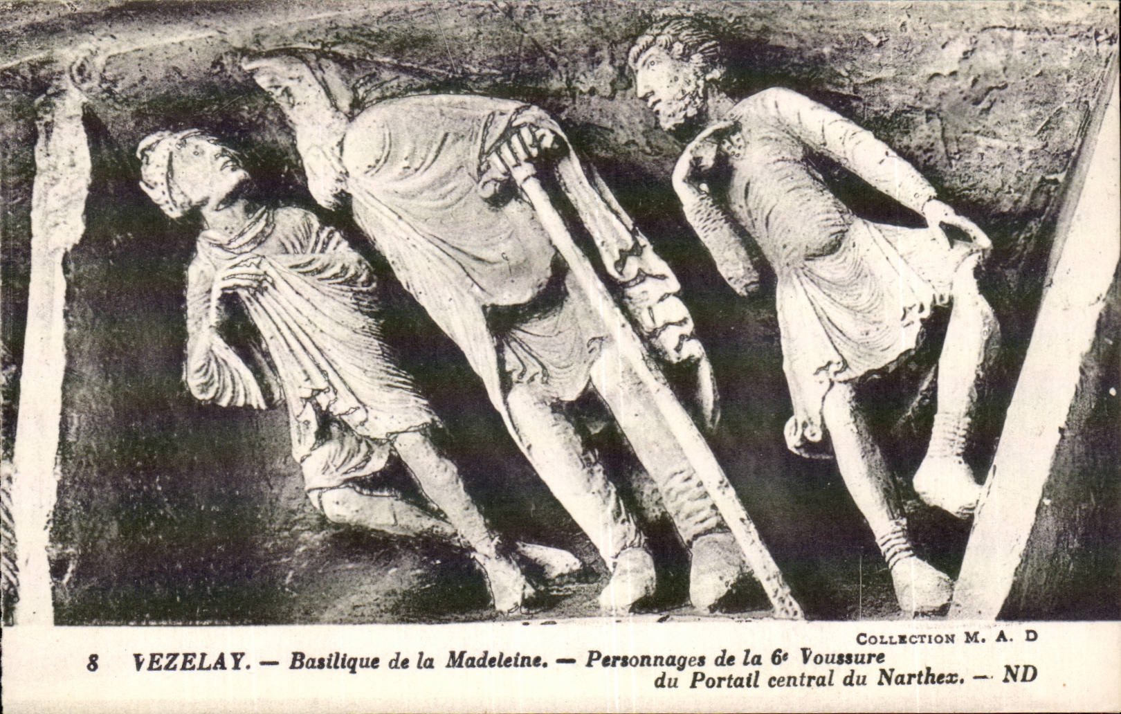 Vézelay — Basilika der Madeleine — Figuren aus dem 6. Wulst des zentralen Portals