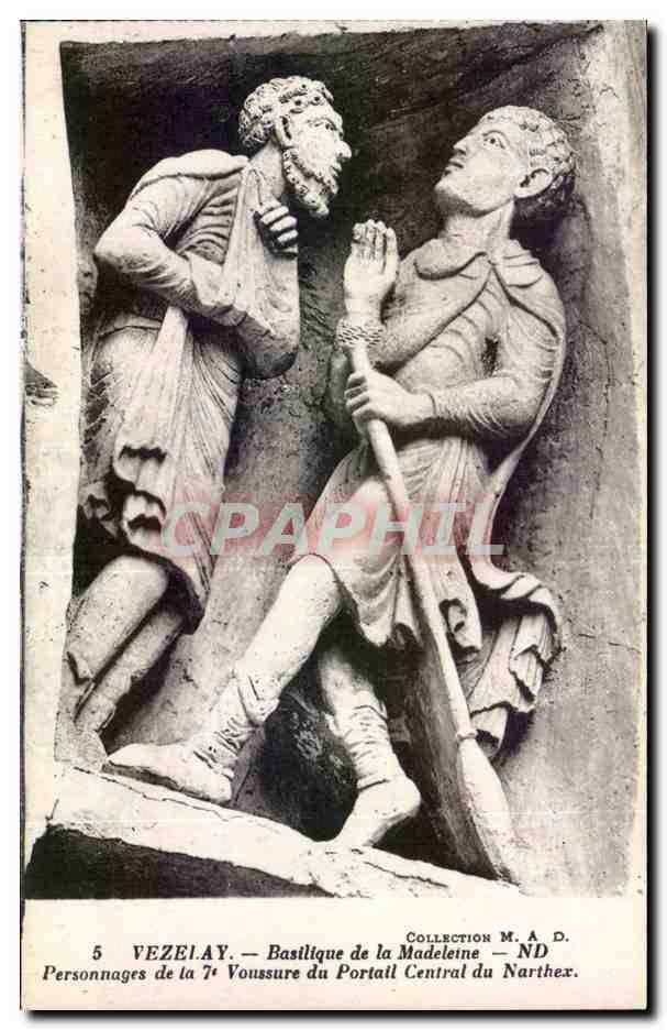 Vézelay — Personnages de la Voussure du Portail Central — Basilique de la Madeleine — Collection M. A. D.