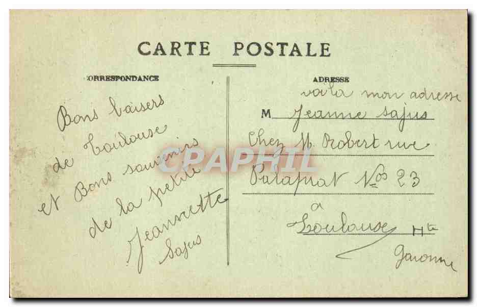 CPA Toulouse Allees Saint Michel — Rückseite