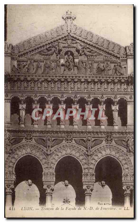 CPA Lyon Troncon de la facade de Nd de Fourviere