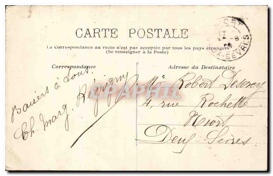 Saumur — Hotel Terminus — E. Canard, Propietario — Reverso