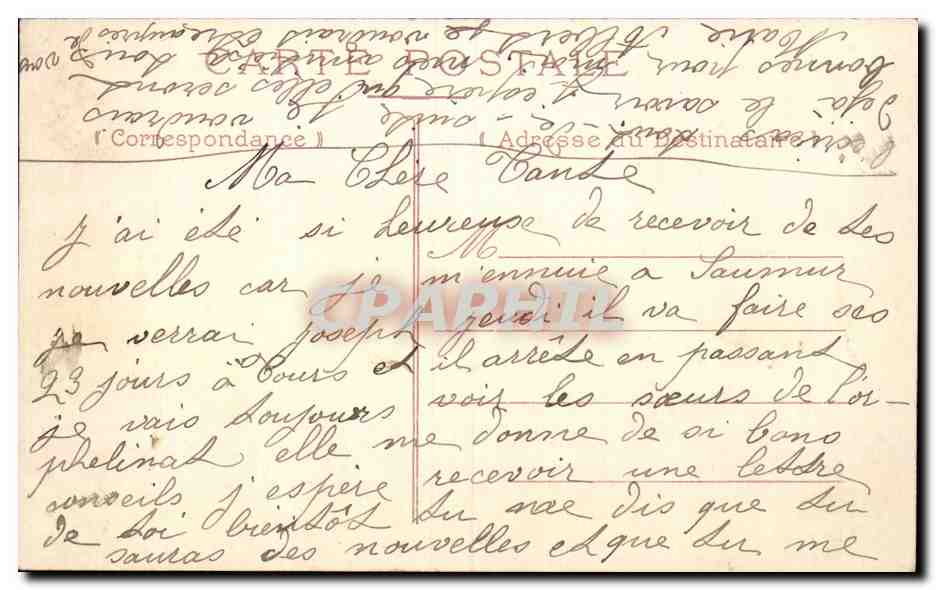 CPA Saumur Avenue de la gare d'Orleans  — Rückseite