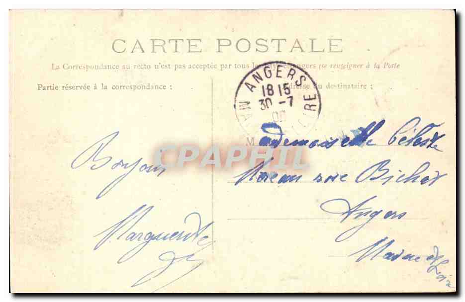 CPA Saumur Vue generale prise de la gare — Rückseite